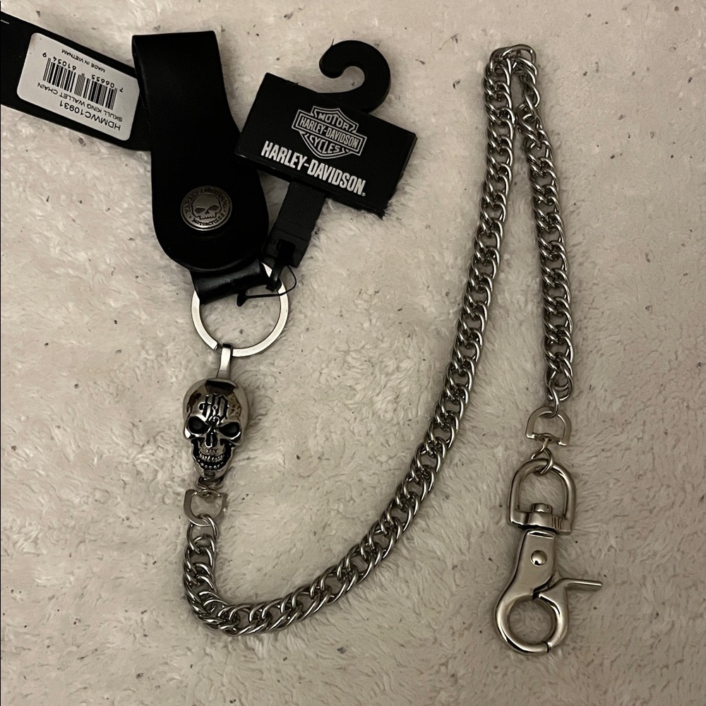 Harley-Davidson Silver Chain with Skull Accent
